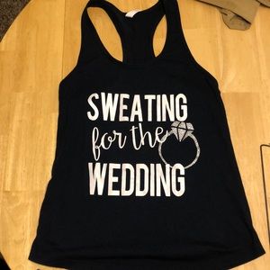 Racerback Sweating for the Wedding tank—Size Large
